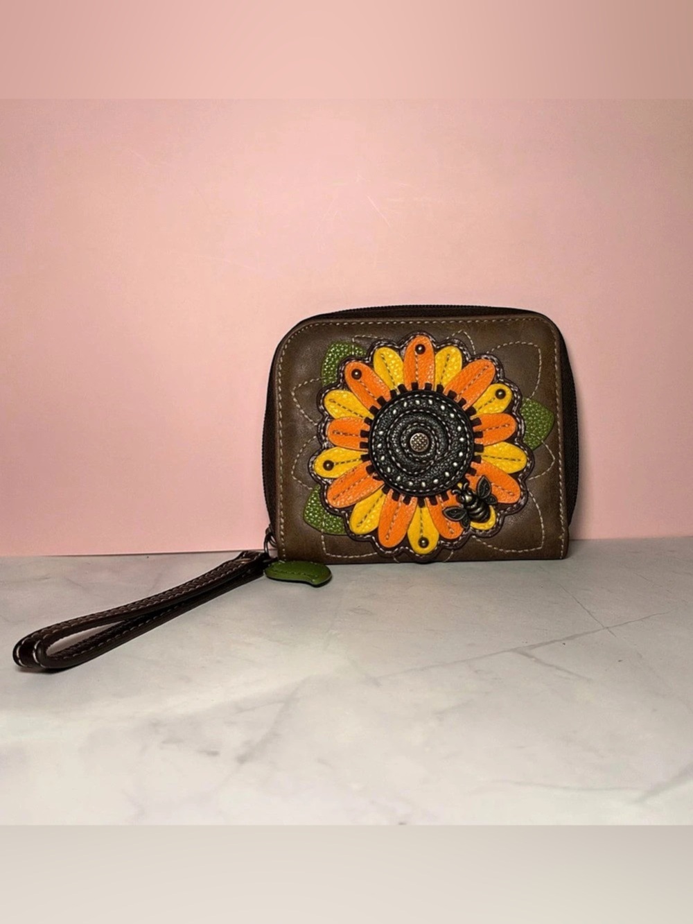 Chala Sunflower Zip Around Wallet